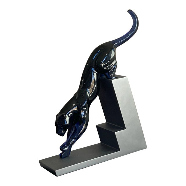 Baccarat Panther the Leap Sculpture For Sale