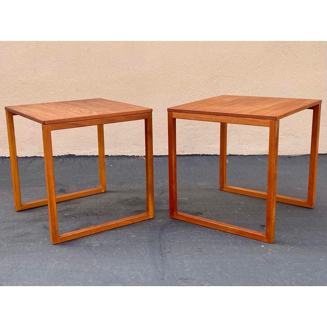 Kai Kristiansen Mid Century Danish Modern Teak Tables - A Pair For Sale - Image 10 of 11