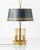 French Empire Brass Three-Light Bouillotte Lamp with Gilt Laurel Tôle Shade For Sale - Image 11 of 18