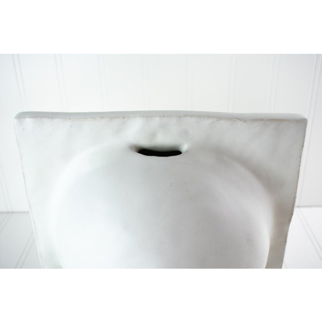 Minimalist White Studio Pottery Vase — Split Sphere Globe Form, Signed For Sale - Image 10 of 17
