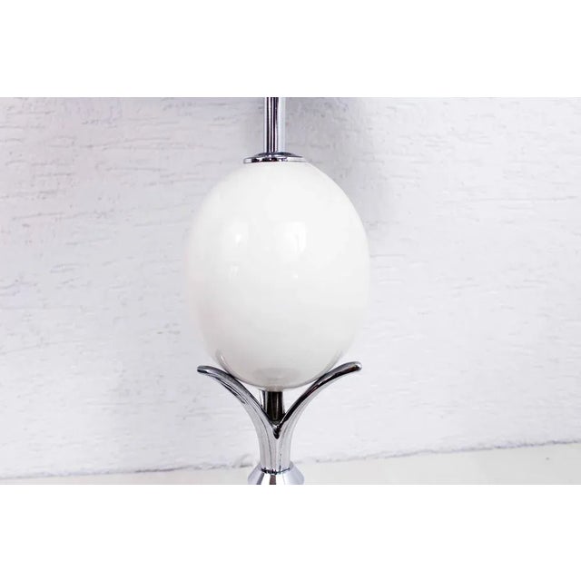 Chrome and Ceramic Egg Table Lamp, 1970s For Sale - Image 11 of 12