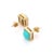 Art Deco 14k Gold Natural Turquoise Square Stud Earrings for Women- 2 Pieces For Sale - Image 4 of 9