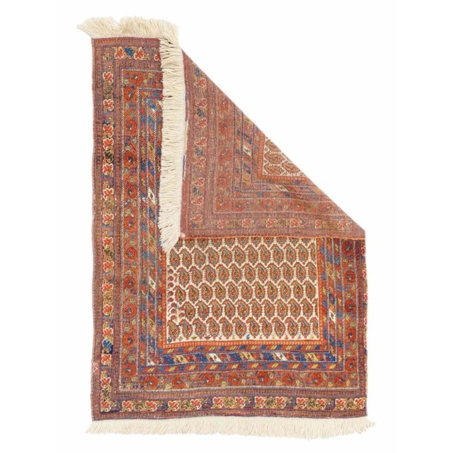Antique Persian Tribal Afshar Rug 3'2'' x 4'2''. Refers to the tribes of SE Persia (Kerman Province) who weave a wide...