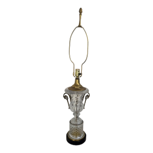 Late 20th Century Fine Glass and Brass Classic Paul Hanson Lamp in the Form and Style of Baccarat