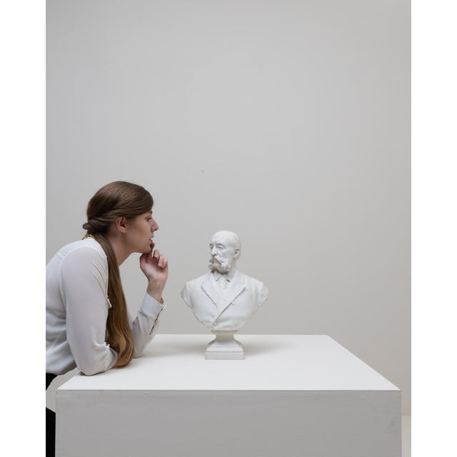 1900s French Bisque Porcelain Bust of Man For Sale - Image 17 of 18