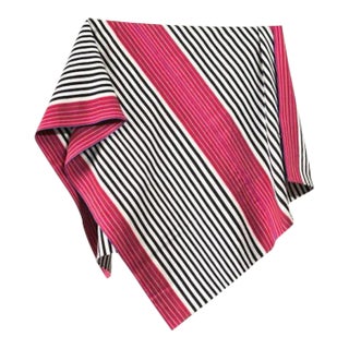 SanCri Cotton Throw - Black Stripe with Red, Extended For Sale