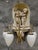 Metal 1950s Stilnovo Elegant Five-Arm Brass Chandelier With Frosted Glass Drops For Sale - Image 7 of 8