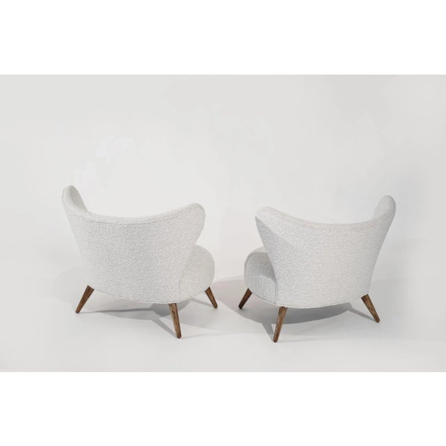 Wood Scandinavian Modern Wingback Lounges, Denmark, C. 1950s - a Pair For Sale - Image 7 of 12