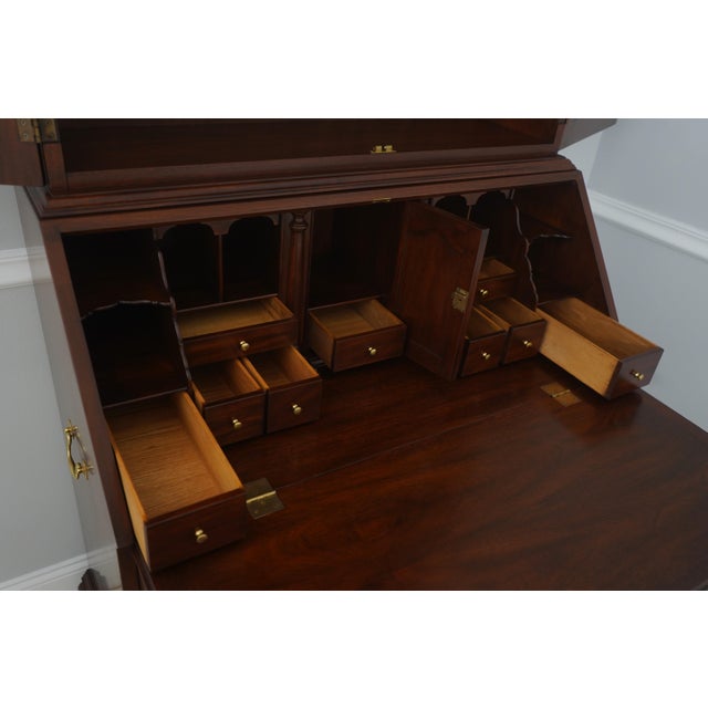 1980s Henkel Harris Model 6003 Mahogany John Hancock Secretary Desk For Sale - Image 5 of 17