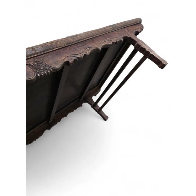 Asian Antique Shanxi Province Ming Dynasty Elm and Rattan Coffee Table For Sale - Image 3 of 9