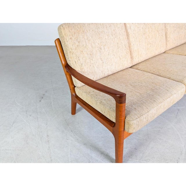 Beige Mid-Century 3-Seater Sofa in Teak by Ole Wanscher for France & Søn / France & Daverkosen For Sale - Image 8 of 15