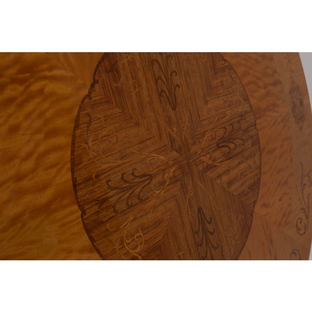 Wood Italian Chiavarino Table with Inlaid Wood, 1950 For Sale - Image 7 of 10
