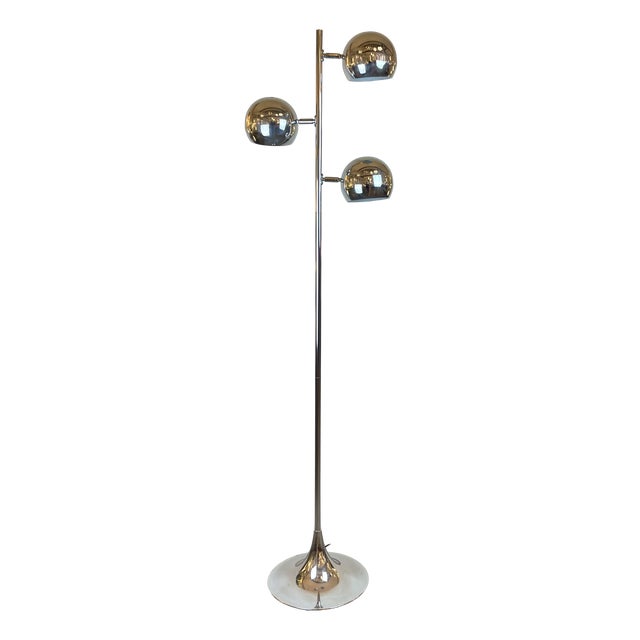 Space Age Chrome Floor Lamp, 1970s For Sale