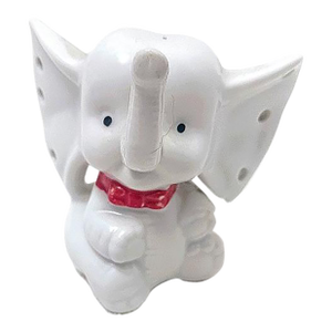 1950s VNTG Baby Elephant Earring Holder Ceramic Porcelain Realistic Trunk Cheeks