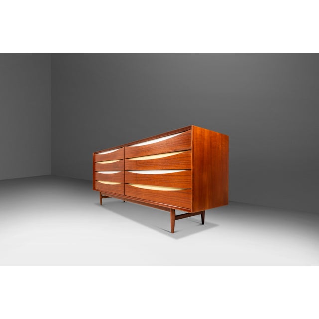 Mid-Century Modern Danish Mid-Century Modern 8-Drawer 'Triennale' Mod. L-32-6 Dresser / Credenza in Teak, by Arne Vodder for Sibast Mobler, Denmark, C. 1950s For Sale - Image 3 of 12