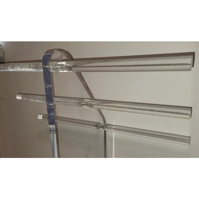 Mid Century Lucite Valet Towel or Blanket Rack For Sale - Image 11 of 12