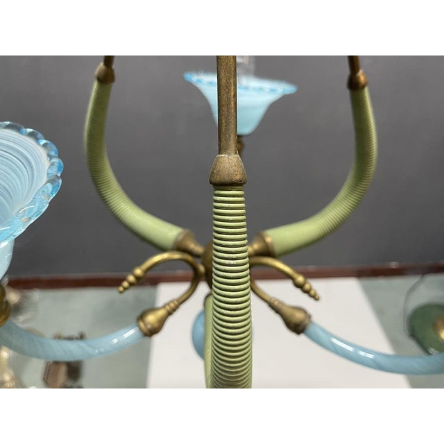 Italian Blue Murano Glass Chandelier, 1950s For Sale - Image 11 of 18