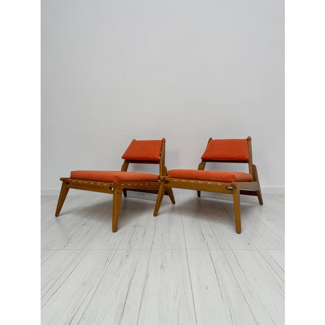 Wood Vintage Hunting Lounge Chairs with Ottomans by Heinz Heger for PGH Annaberg-Buchholz, 1960s, Set of 4 For Sale - Image 7 of 17