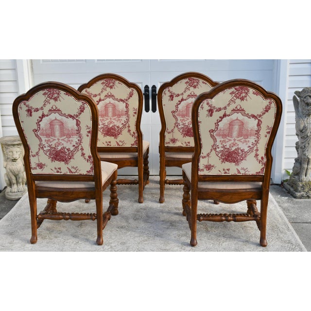 Vintage Bernhardt Carved Set of Four High Back Country French Dining Chairs For Sale In Philadelphia - Image 6 of 12