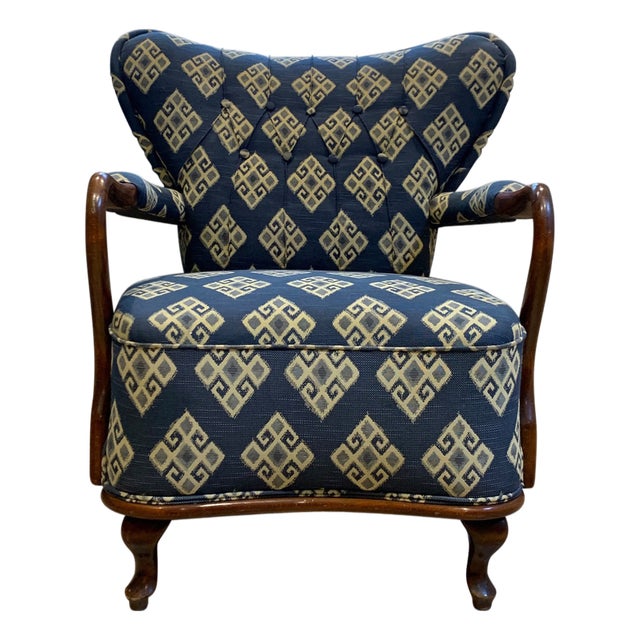 Beech Open-Framed Armchair with Kilim Upholstery from Fritz Hansen, 1950s For Sale