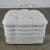 Vintage Brunschwig & Fils St. Andrews Tufted Ottoman in Robert Allen Avanzata Glacier Fabric For Sale - Image 13 of 13