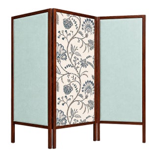 Three-Panel Screen in Brazilian Rosewood & Upholstered Fabrics by Sergio Rodrigues, 1960s For Sale