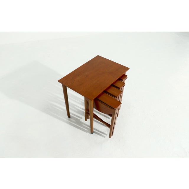 Mid-Century Modern Teak Nesting Tables by Poul Hundevad for Novy Domov, 1960s, Set of 5 For Sale - Image 3 of 9