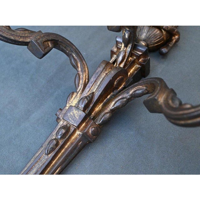 Louis XVI Gilt Bronze Sconces, Set of 2 For Sale - Image 3 of 9