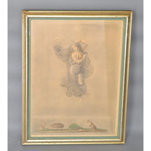 1890 Framed Steel Engraving Greco Roman Scene by Bernard Picture Co. New York, New York. Marked Borghese on the reverse.