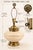 Metal Vintage Ivory Ceramic Urn Table Lamp With Brass Base, Muted Blue Victorian Velvet Shade and Fringe For Sale - Image 7 of 8