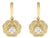 14K Yellow Gold Plated Sterling Silver 5/8 Cttw Lab Grown Diamond Flower Drop Earrings, Pair For Sale