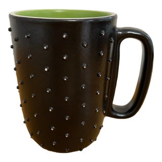 Heath Ceramics Spiky Black/Green Tall Mug 2015 For Sale