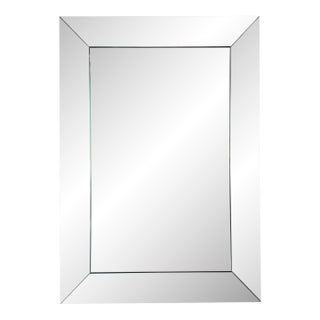 Large 1960’s Vintage Hollywood Regency Style Beveled Glass Wall Mirror For Sale