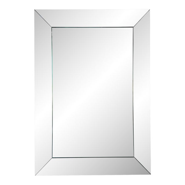 Large 1960’s Vintage Hollywood Regency Style Beveled Glass Wall Mirror For Sale