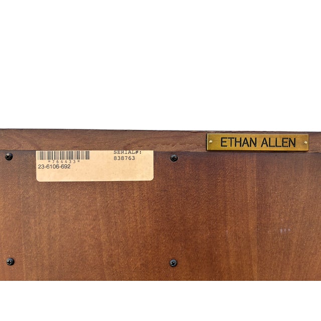 1990s Ethan Allen Emanuel Demilune Sideboard Console Buffet Credenza Distressed For Sale - Image 11 of 15