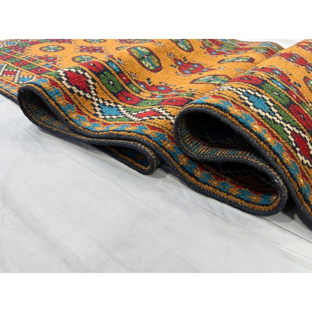 Mustard Gold Mori Gul Tribal Oriental Runner Rug, 2'10" X 9'4" For Sale - Image 15 of 16