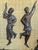 Vintage 1960s Philippine Hand-Carved Teak Folk Dancers Wall Relief on Hessian, 3d Mid-Century Tiki Art For Sale - Image 4 of 9