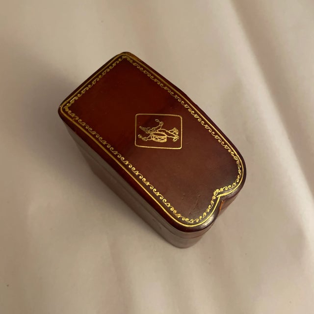 Perfect for your poker or bridge table! Antique Italian calf leather double card box. Hinged lid opens to a divided...