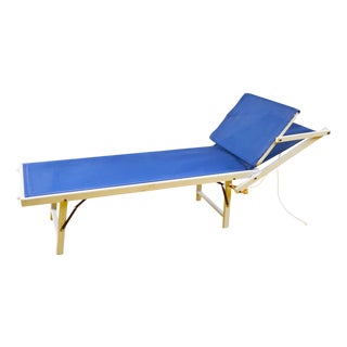 Vintage Blue Beach Lounger For Sale