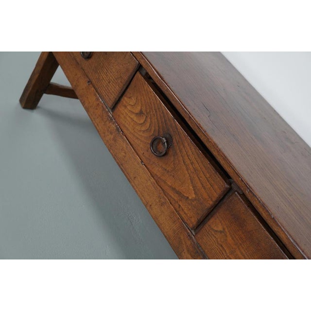 Wood Spanish 18th Century Farmhouse Coffee Table in Chestnut For Sale - Image 7 of 16