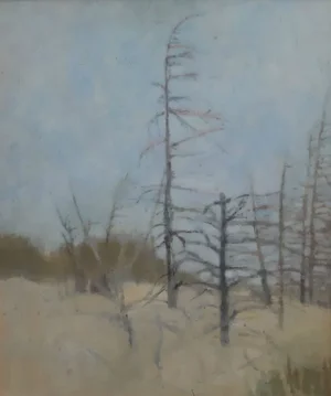 Maria Prokop, Landscape with Trees, Oil on Board, 2001