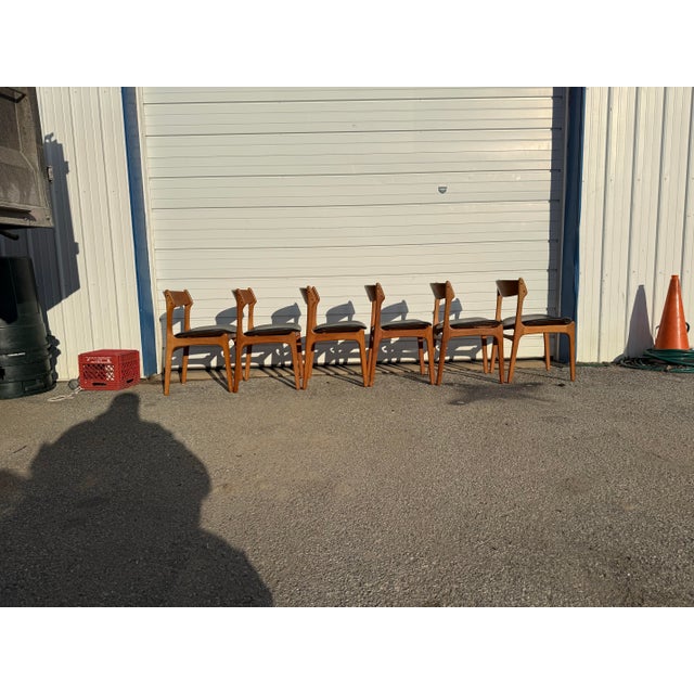 Set of 4 Erik Buch Teak Dining Chairs Offered is a Set of 4 Mid-Century Danish Modern Erik Buch Teak Dining Chairs. This...