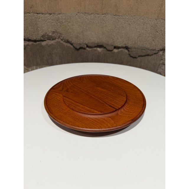 Mid-Century Modern Modern Cheese Server Cloche Teak Base Clear Glass Dome Mid Century Modern For Sale - Image 3 of 9