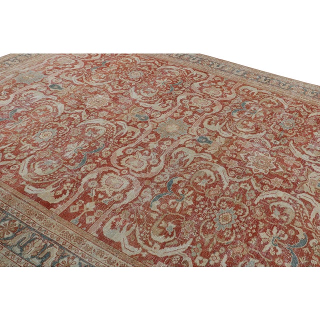 Hand-knotted wool and believed to originate from Ireland circa 1940-1950, this 10x13 antique rug is a particularly special...