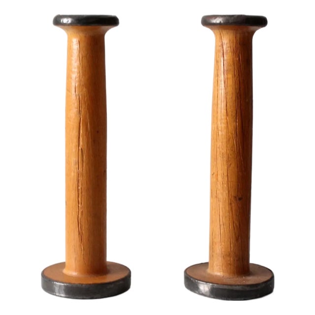 Antique Clayton Bradford Spool Pair For Sale