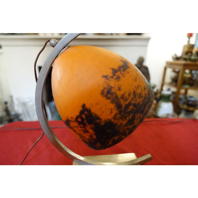 Art Deco Glass Paste Table Lamp from Noverdy, 1920s For Sale - Image 4 of 8