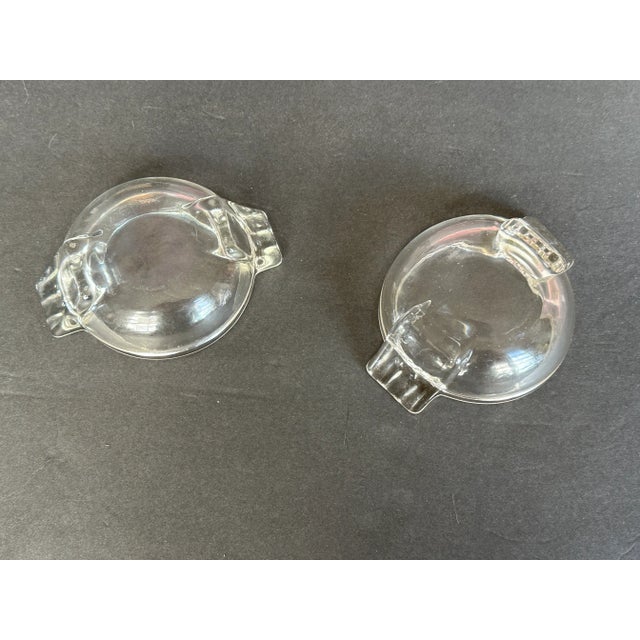 Art Deco Glass Ashtrays Set of 2 For Sale - Image 9 of 11