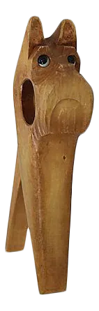 Midcentury Hand-Carved Scottish Terrier Nutcracker