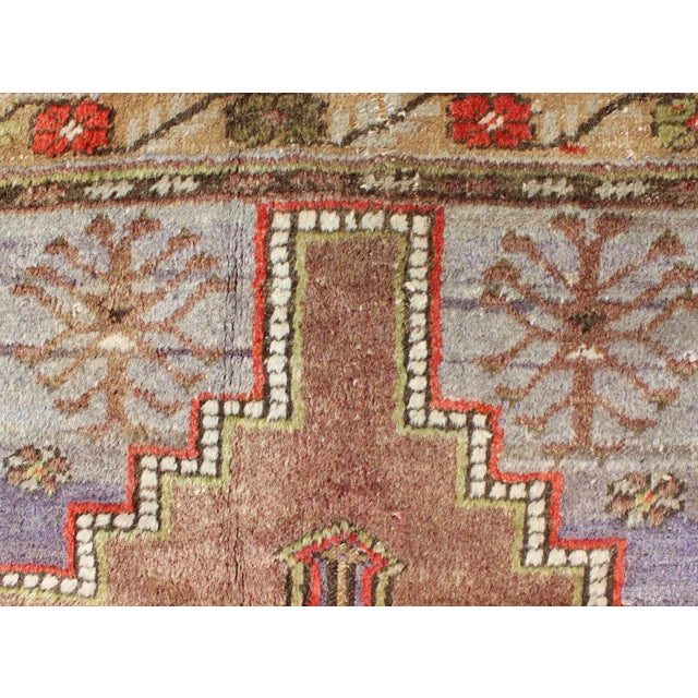 Vintage Oushak With Geometric Motifs Filled With Array For Sale - Image 9 of 12