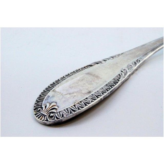 Silver Silver Soup Ladle with Aligned Grooves For Sale - Image 8 of 9